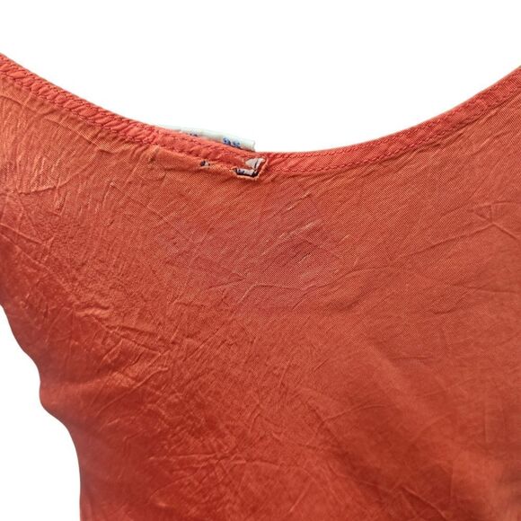 Vintage Snip-It Slip Size36 Tomato Red Orange Midi Adjustable Spaghetti Straps - Picture 6 of 12